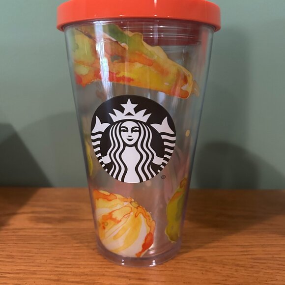 STARBUCKS ORANGE COLD CUP - Picture 1 of 5